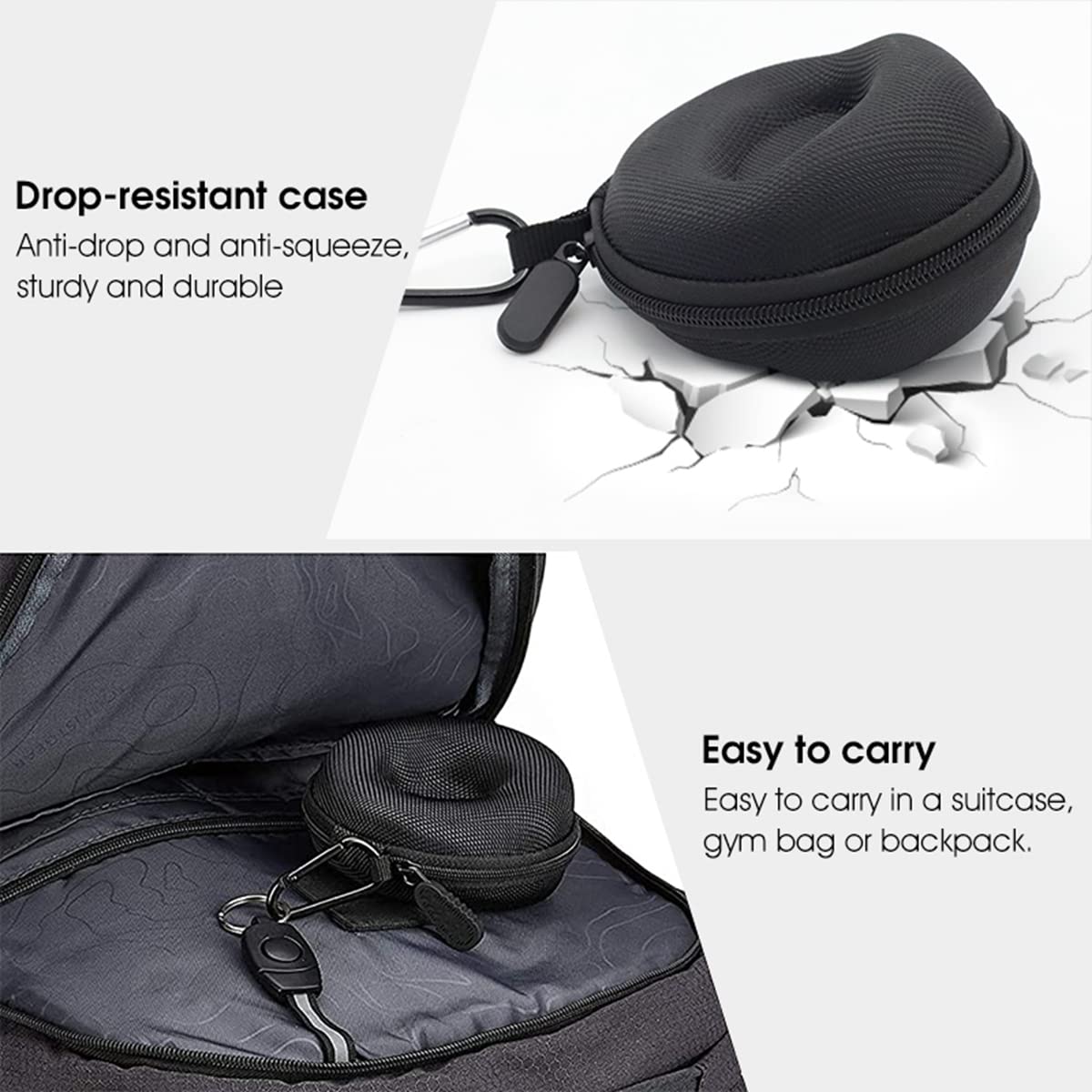 Verilux Travel Watch Hard Storage Box Case Cover for 38mm/42mm/40mm/44mm iWatch Series5/4/3/2/1,Wristwatches & Smart Watches up to 50mm, Black, Nylon