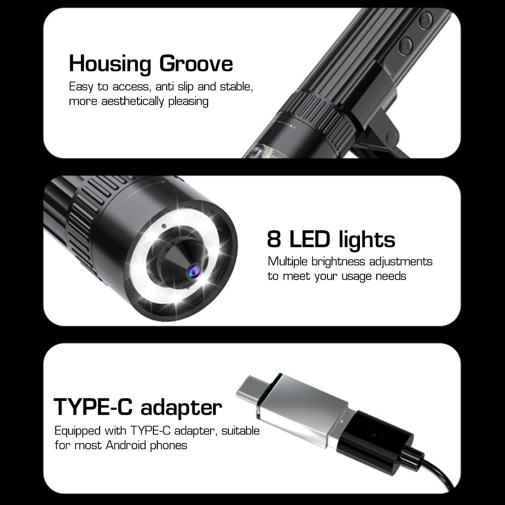 ZORBES® Digital USB Microscopes 50X-1000X Zoomable Microscopes for Phone 200W HD Pixels LED USB Microscopes with Upgrade Folding Arm Design Digital USB C Microscopes for Phone, iMac