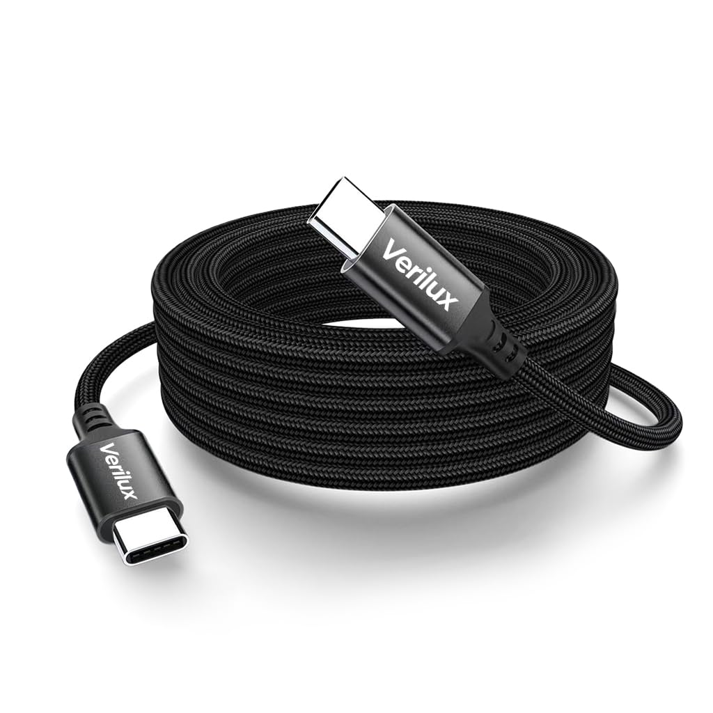 Verilux Type C to Type C Cable for Fast Charging with Nylon Braided 3m Length | 60W PD
