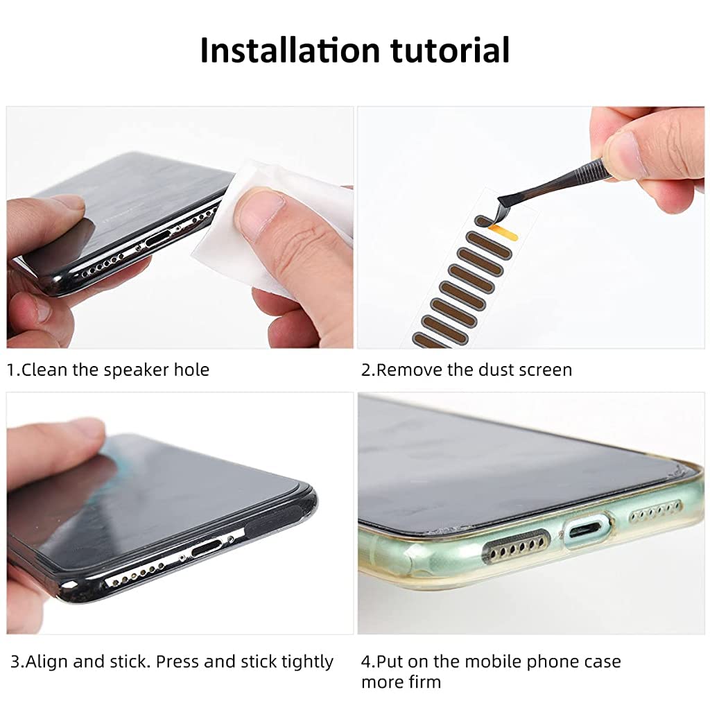 Verilux Phone Speaker Protection Stickers for Dustproof Use with Tweezer and Cleaning Kit