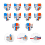 Serplex® 10Pcs Lever-Nut Wire Connectors, 2 in to 6 Out Quick Wiring Cable Connector for AWG 28-12, Compact Electrical Connectors, Versatile Quick Wiring for Hard/Flexible Wire, Flame Retardant