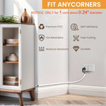 Serplex 6.6ft PVC Cord Cover Floor Cable Hider with Self Adhesive Back-White