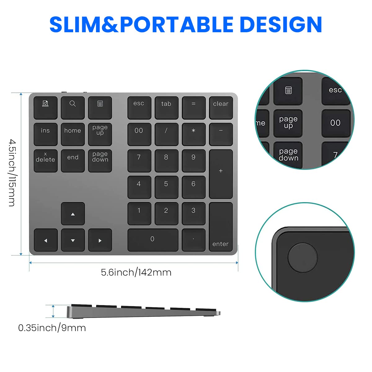 34-Keys Bluetooth Numeric Keypad