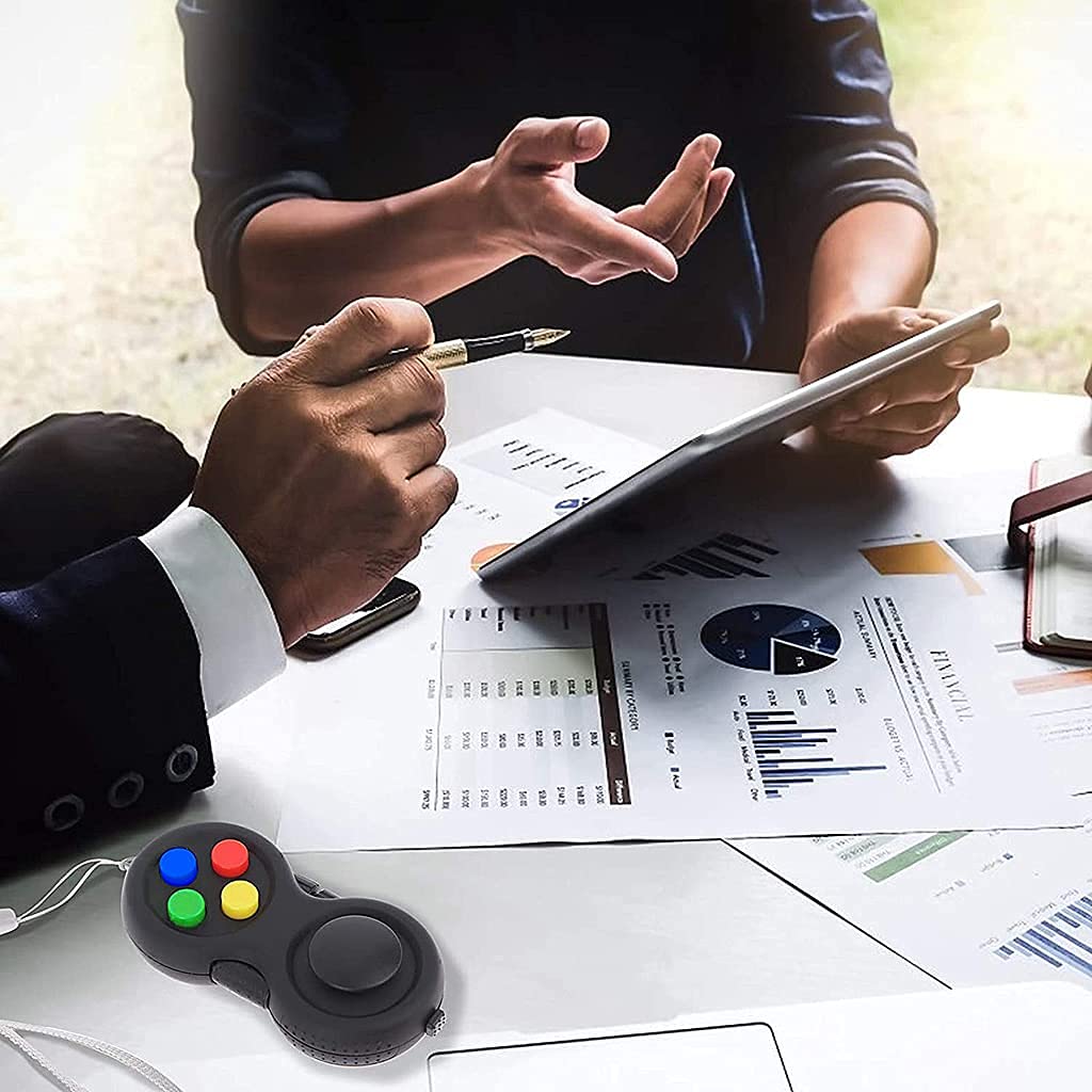 Verilux Fidget Pad Toys with 8-Fidget Functions 2nd Generation Fidget Toy Controller Stress Reducer Hand Shank Fidget Cube Perfect for Release and Anxiety Relief Pop it Fidget