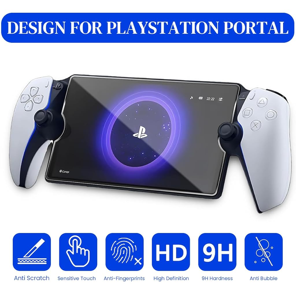 ZORBES® 2 Packs Screen Protector for Playstation Portal Remote Player 8 inch Tempered Glass 5 Handheld Ultra HD Anti-Scratch 3PCS