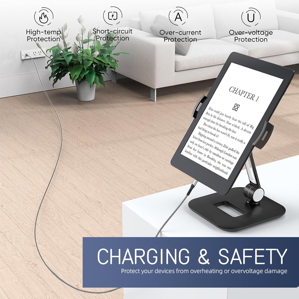 Verilux Micro USB Cable for Phone and Tablet featuring 10ft 3m Length and Nylon Braided Design