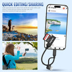 Verilux Card Reader for SD and TF Cards with USB C and USB 2.0 | 480Mbps Nylon Braided Design