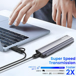 Verilux M.2 NVME SSD Enclosure with Dual Protocol 10Gbps USB C and Aluminum Alloy Case