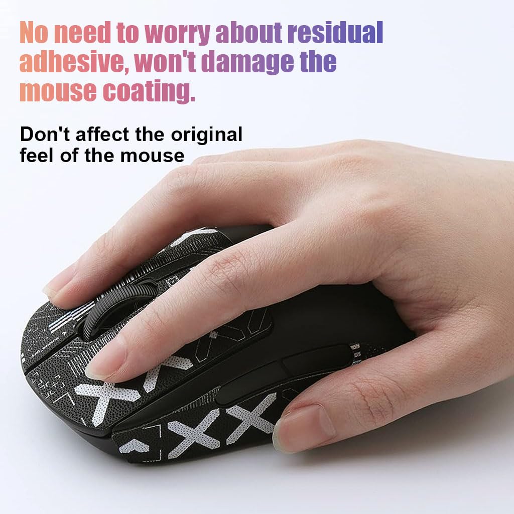 Verilux Mouse Grip Tape for G PRO X Superlight with Sweat Resistant Self Adhesive Design | Black