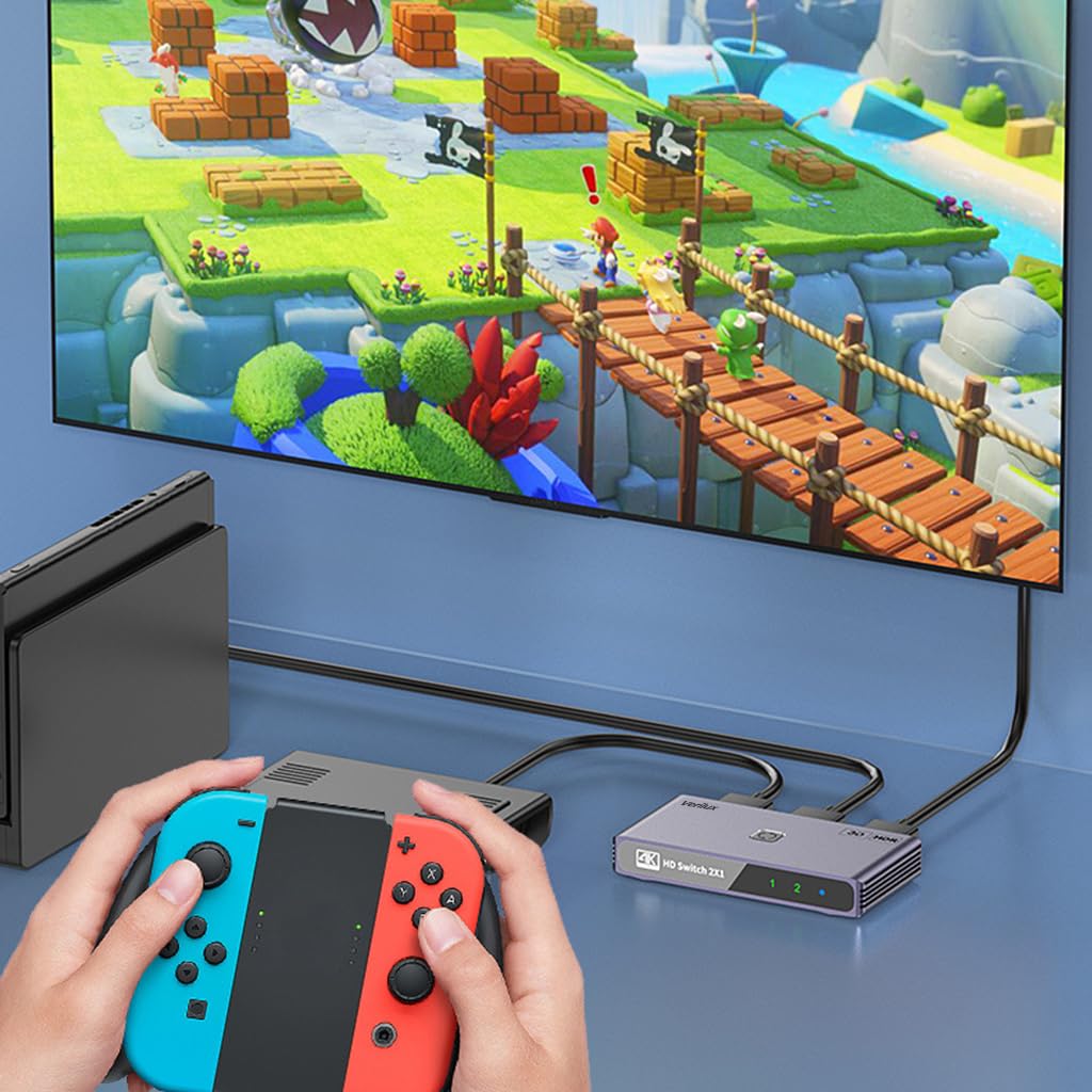 Verilux HDMI Splitter for TV and Gaming Consoles featuring 4K 60Hz Support | Plug and Play