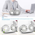 ZIBUYU® USB Fan Portable High Speed Desktop Fan, Dual Fan with 3 Speeds, Quiet Aromatherapy Table Desk USB Fans with Stand, Cooling Fan for Home, Office, Study - 1
