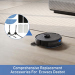 Verilux Replacement Accessories Kit for Ecovacs Deebot Y1 Series with 2 Side Brushes and 2 Filter Nets