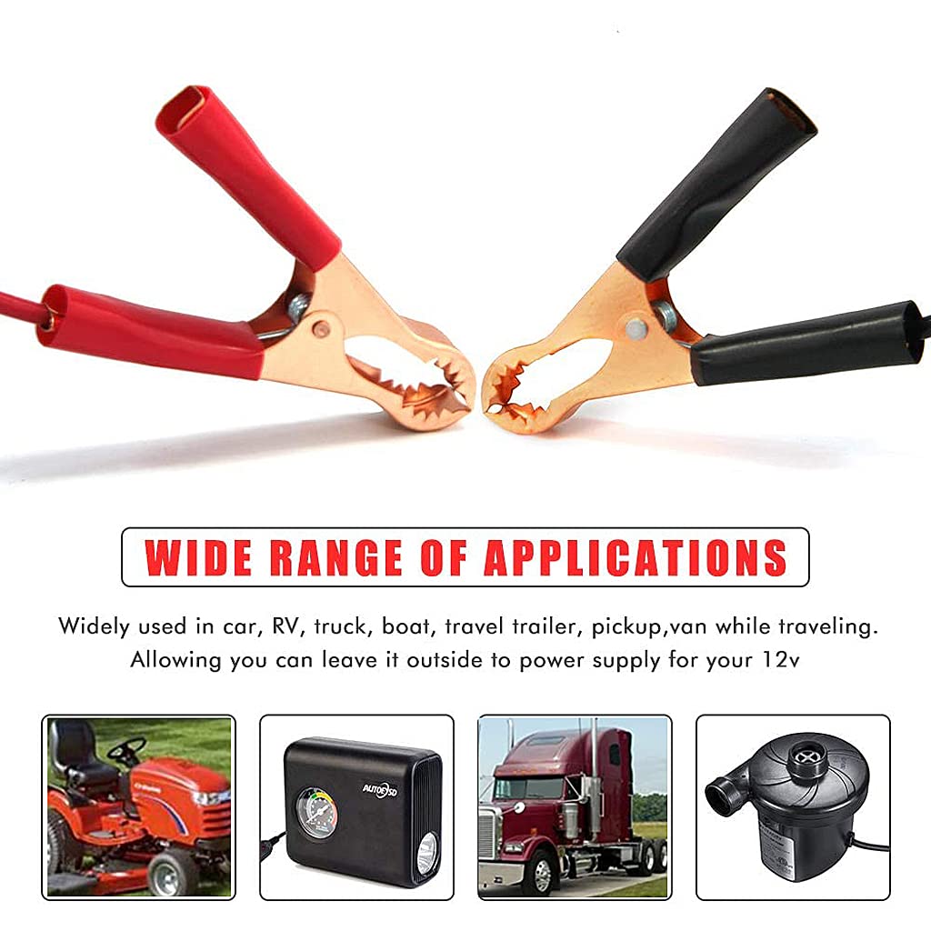 Verilux Car Cigarette Lighter Socket Cable for 12V 24V Battery | 30A Inline Fused Connector