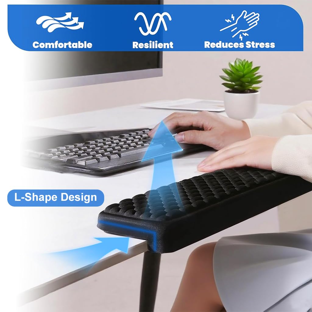 ZORBES® Arm Rest for Desk, L-Shaped Memory Foam Elbow Pads with Non-Slip Base