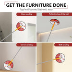 Serplex® 49-Inch Ceiling Sander Stainless Steel Long Rod Swivel Drywall Sanding Disc, 5 Replacement Adhesive Polishing Pads, Drywall Pole Sander Manual Wall Grinder for Wall, Ceiling