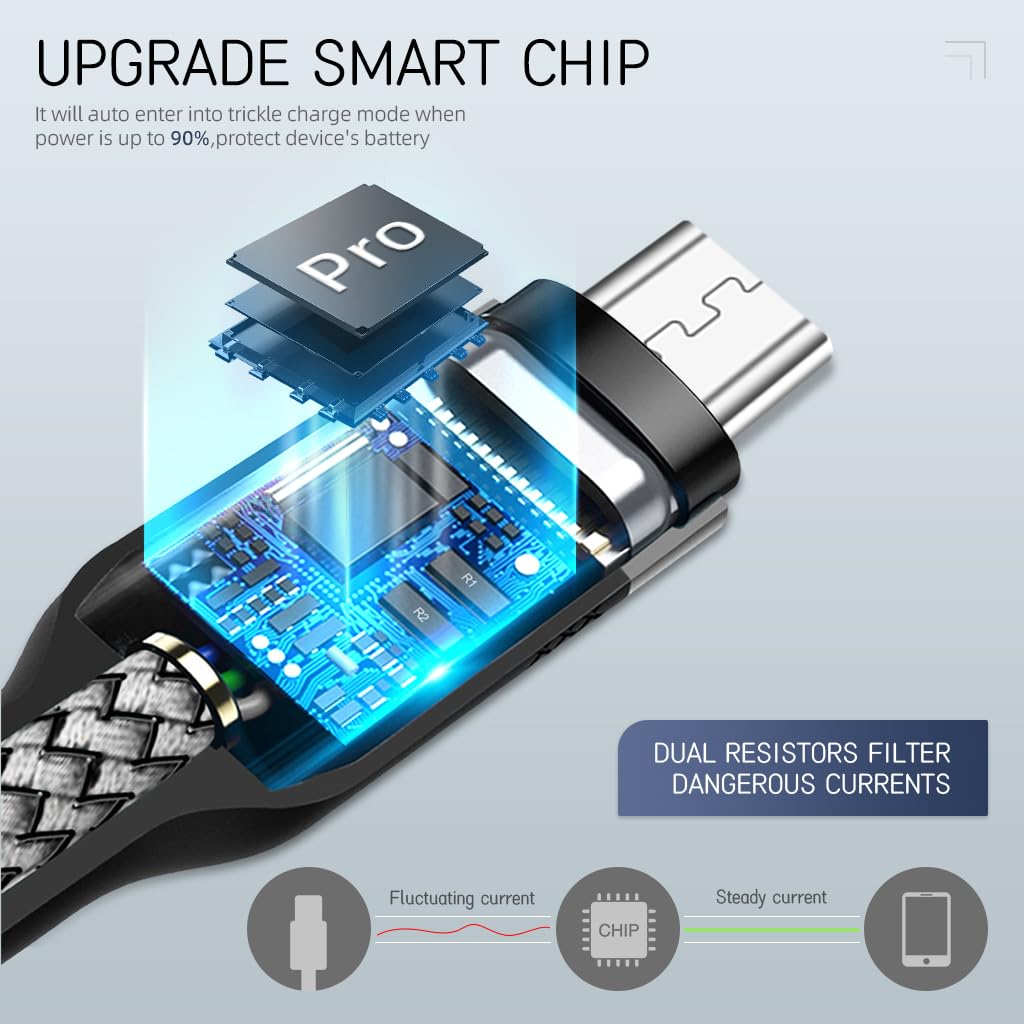 Verilux Micro USB Cable for Phone and Tablet featuring 10ft 3m Length and Nylon Braided Design
