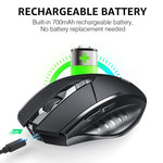 Verilux Wireless Mouse for Laptop and PC with 1600DPI Optical Sensor | Ergonomic Rechargeable Design