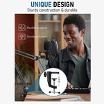 ZORBES® Mic Stand Microphone Stand Heavy Duty Desk Mic Arm Stand with Adapter, Adjustable Suspending Microphone Arm Stand for Recording Studio, Livestream, Gaming Streaming Podcasting