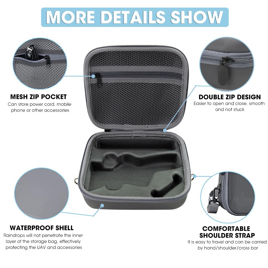 ZORBES® Storage Bag for DJI OSMO Mobile 6 Hard Shell Portable Carrying Case with Shoulder Belt for DJI OSMO 6, Accessories Travel Case for DJI OM6 Gimbal Stabilizer (Not Included DJI OSMO Mobile 6)