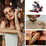 Verilux Complete Tattoo Kit with 2 Tattoo Machines Power Supply and Foot Pedal | Red Three Pin US Plug