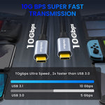 Verilux USB C Cable for Fast Charging 100W 10ft with E Marker Chip and 10Gbps Data | 4K Video Output