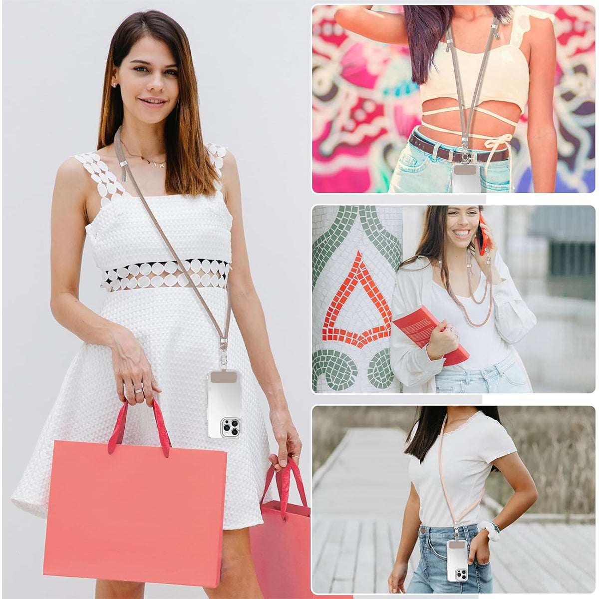 ZORBES® Phone Case for Phone 16 Pro Sleek White TPU Matte Phone Case with Lanyard 2 in 1 Magnetic Lens Protector Frame Design, Magnetic Phone Case for Mag Safe Support Wireless Charging