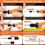 Verilux Rotary Tool Kit for DIY Crafts with 5 Speeds and 58 Accessories | Cordless USB Charging Design