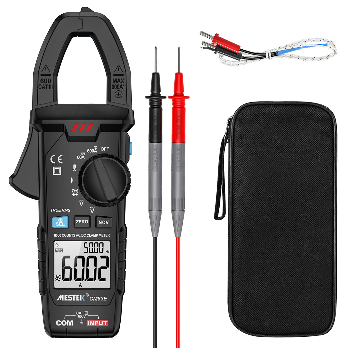Verilux Digital Clamp Multimeter for AC/DC Testing with True RMS 6000 Counts | Auto-Ranging
