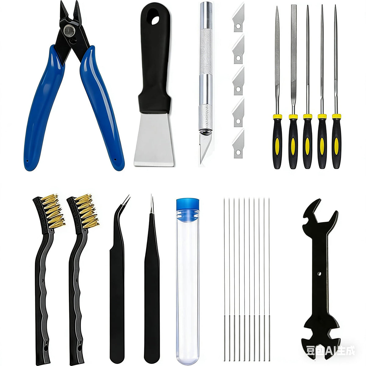 Serplex® 3D Printer Tool Kit with Nozzle Cleaning & Finishing Accessories, 28Pcs Maintenance Set Includes Diagonal Cutters, Scraper, Craft Cutter, Needle Files, 3D Printer Maintenance Accessories