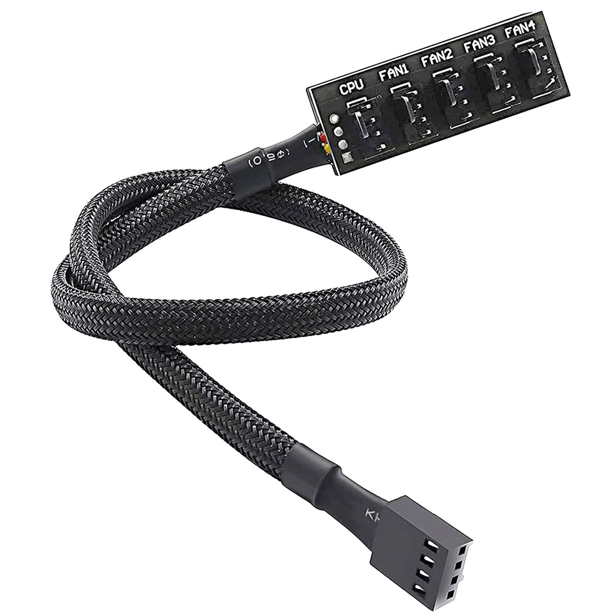 Verilux PWM Fan Hub for Desktop PCs with 1 to 5 Splitter Extension featuring 15.7 in Nylon Sleeve | Compatible with 3 Pin and 4 Pin CPU Cooling Fans