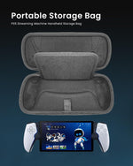 ZORBES® Carrying Case for Sony PlayStation Portal Handheld Gaming Console, Hard Case with Mesh Zipper Pouch Playstation Portal Organizer Bag with Handle Playstation Portal Game Console Accessories Bag