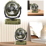 Verilux® 3 in 1 Table Fan with Night Light, 270°Automatic Oscillating Head and 300°Manual Flip, Desktop Fan with 100 Digital Speed Adjustable, with Clip and Power Bank for Home, Office, Camping