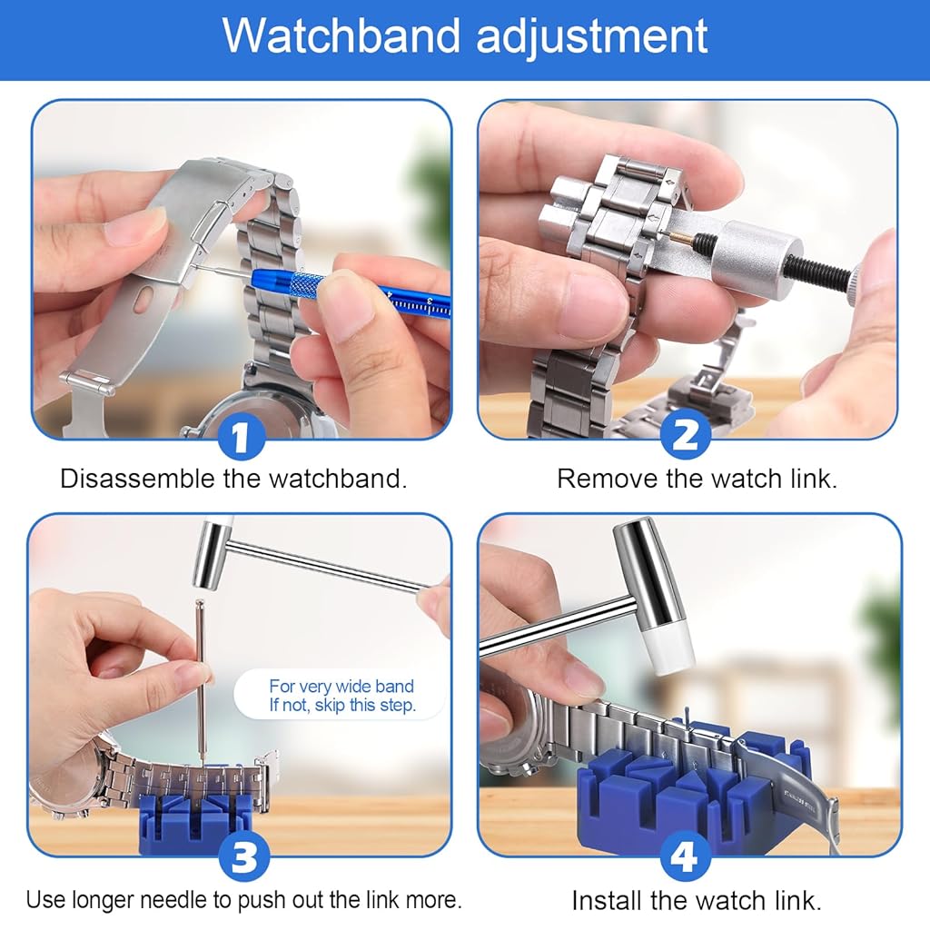 Serplex® Watch Repair Kit Screwdriver Set for Battery Replacement Strap Adjustment Back Case Opening Multipurpose Essential Tools with Tool Bags 2PCS