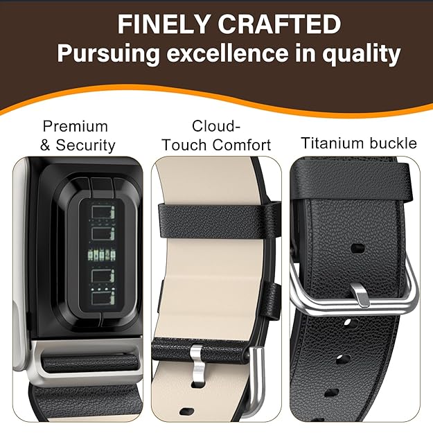 ZORBES® PU Leather Replacement Band for Whoop 5.0 Life Fitness Tracker, Adjustable Soft Faux Leather Wrist Strap with Metal Clasp, Fashion Business Fitness Watch Band for Men