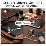 Verilux 3 in 2 PD 60W Type C Cable for Fast Charging featuring Magnetic Wireless Dock | 5.9ft Nylon Braided Design
