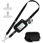 ZORBES® 2-in-1 Phone Sling Strap with Utility Zipper Pouch & Stainless Steel Tether Tabs, Adjustable Neck/Shoulder Lanyard for Phone, Keys, Cards, Travel and Outdoor Activities