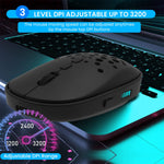 Verilux Wireless Mouse for Laptops with Dual Mode Bluetooth and 2.4Ghz Nano Receiver | Rechargeable Optical Mouse featuring 3 Adjustable DPI and Battery Indicator