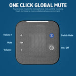 Verilux Conference Microphone Speaker for Meetings with 4 m 360° Voice Pickup | Gray USB Plug and Play