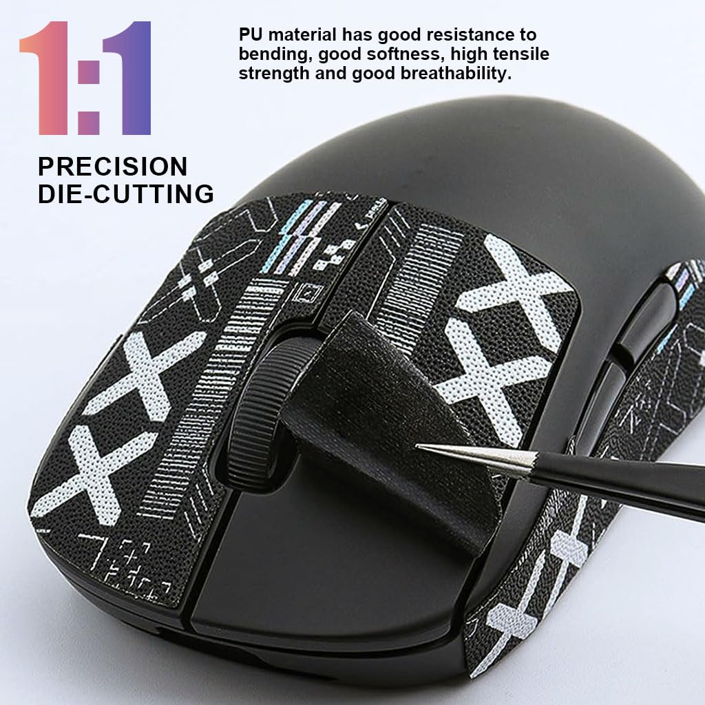 Verilux Mouse Grip Tape for G PRO X Superlight with Sweat Resistant Self Adhesive Design | Black