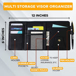 PU Leather Multi-Function Car Space Sun Visor Organizer Hanging(Black)