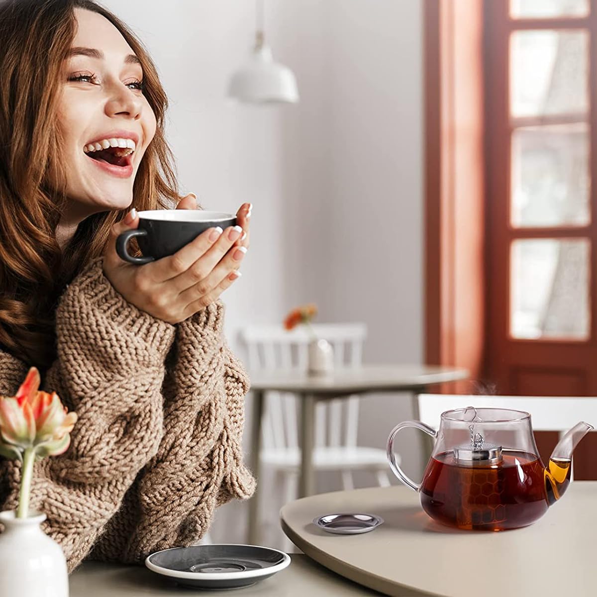 Zeitel® Large Tea Infuser 304 Stainless Steel Tea Strainer with Lid Tea Filter for Loose Tea Chamomile Green Tea Loose Leaves 2.75 inches Fine Mesh Strainer for Teapots, Cups, Mugs