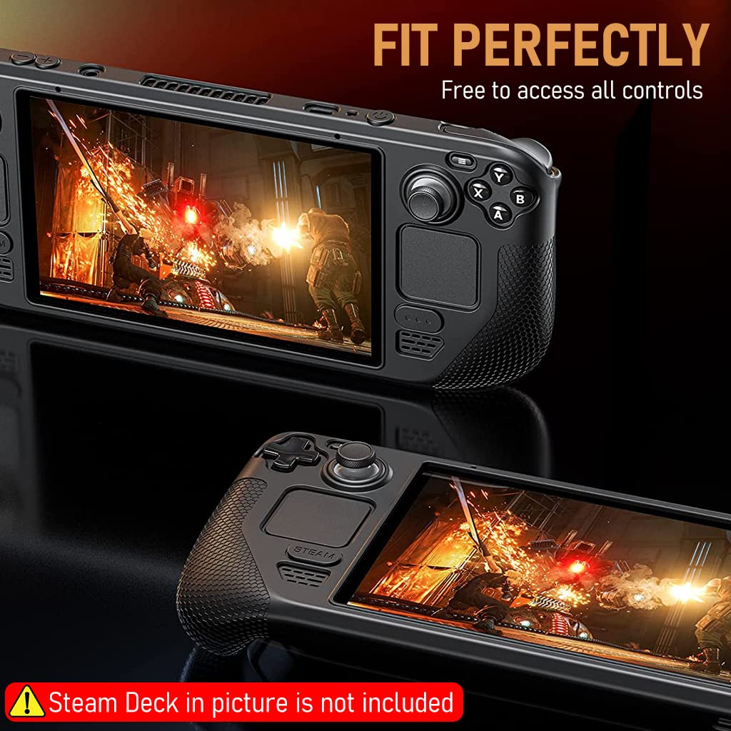 ZORBES® Protective Case for Steam Deck, Silicone Soft Cover Protector with Full Protection, Shock-Absorption and Anti-Scratch Case for Steam Deck, Not Include Steam Deck
