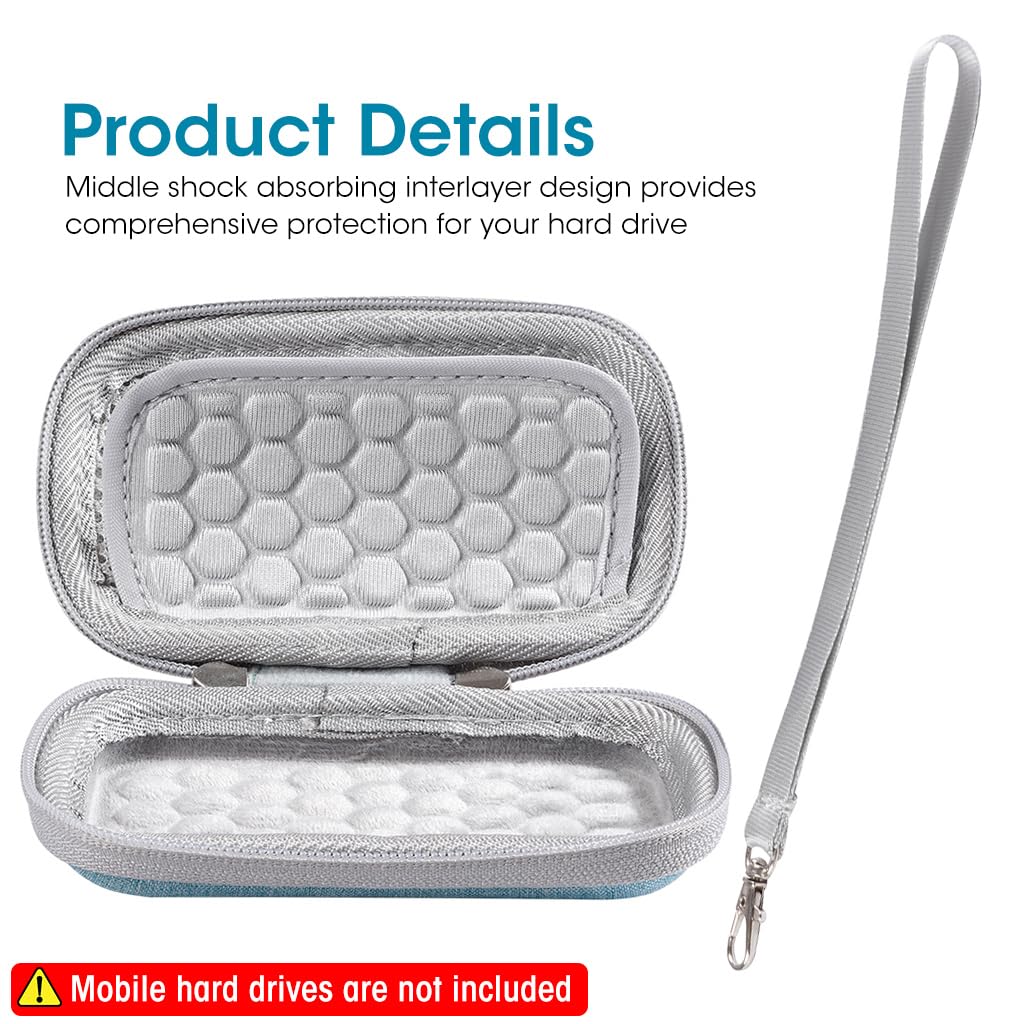 Verilux Carrying Case for SanDisk Portable SSD featuring EVA Hard Shell and Dual Zippers | 12.2×8×3.5 mm Travel Bag