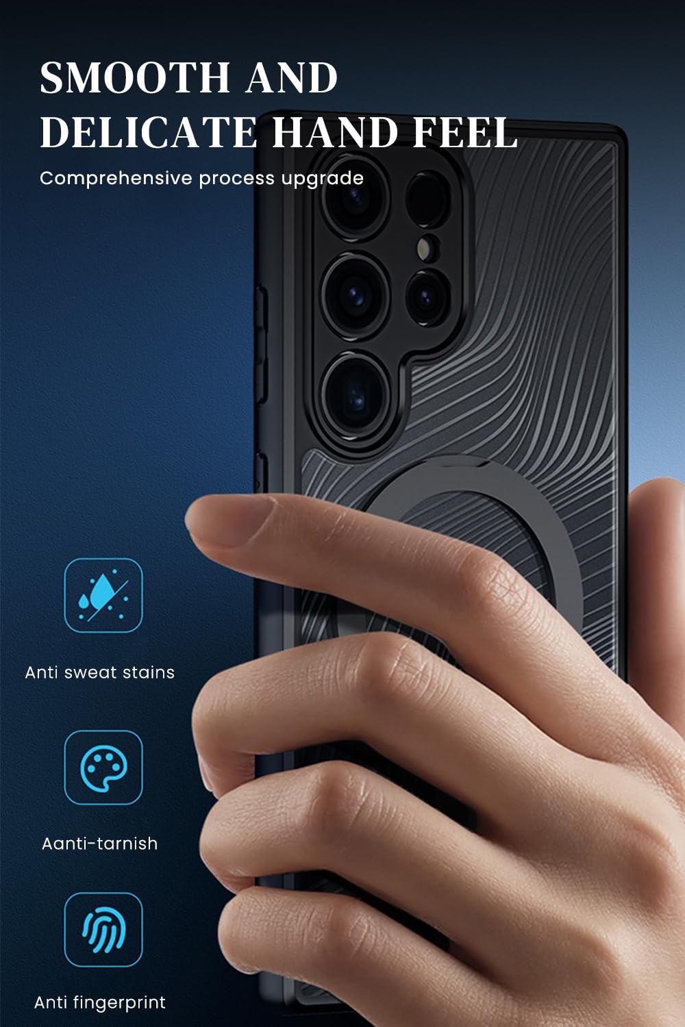 ZORBES® for Samsung S24 Ultra Case Sleek Magnetic Phone Cover with Kickstand Ring Phone Holder Compatible with Mag-Safe Shockproof Phone Case for S24 Ultra Back Cover 6.8''