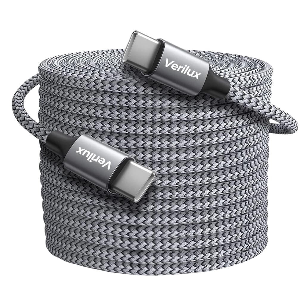Verilux Type C to Type C Cable for Fast Charging with 60W PD and 8M Nylon Braided Design