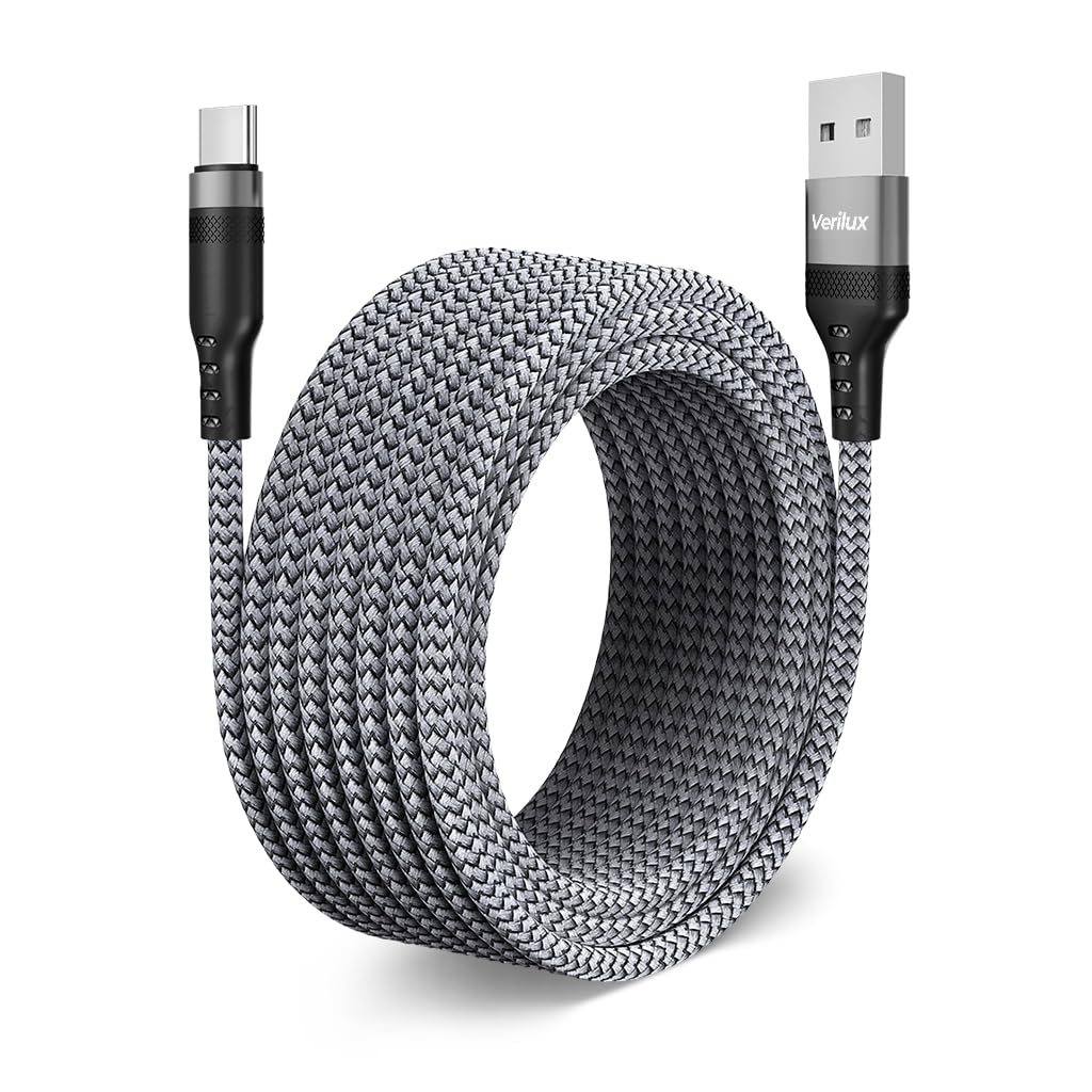 Verilux® 16.4ft Premium Nylon Braided USB-C Power Cable