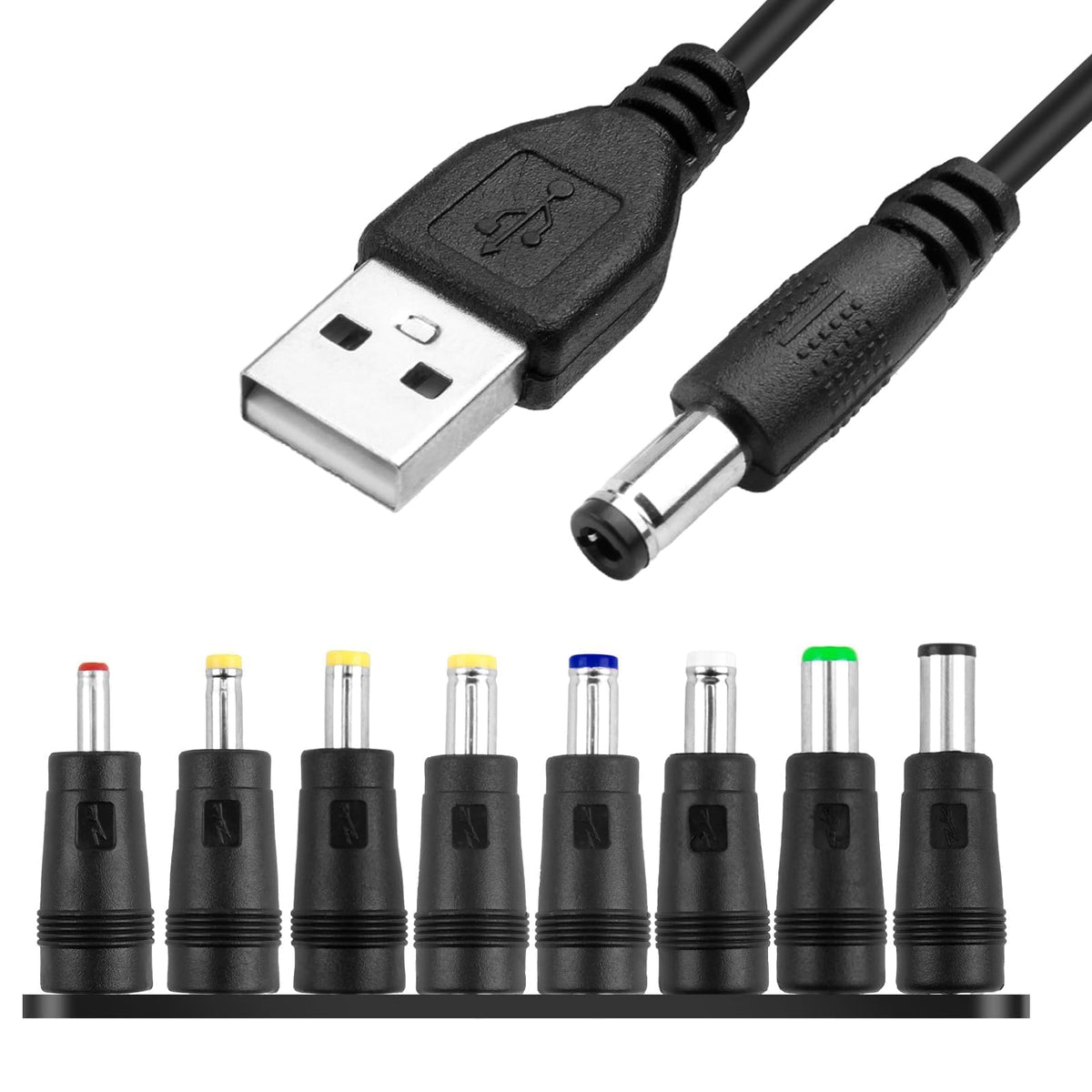 Verilux® USB to DC 5V Cable 1M Universal USB to DC Power Chager Cord