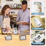 ZORBES® Thermal Printer, Mini Bluetooth Thermal Print Inkfree Printer Compatible with Android & iOS System, Label Printer Black on White with 1 Roll of Print Paper