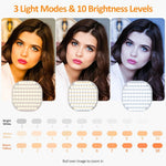 ZORBES® 142 LED Light for Video Shooting, 2000Mah Rechargeable Selfie Light for Mobile Clip Video Light, Adjusted 3 Light Modes, 10 Brightness Levels for Phone Camera, Laptop, Makeup, Conference, Vlog