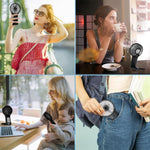 Verilux Hand Fan for Women with Hidden Makeup Mirror and 4 Speed Brushless Motor | 20Hr Rechargeable Portable Fan